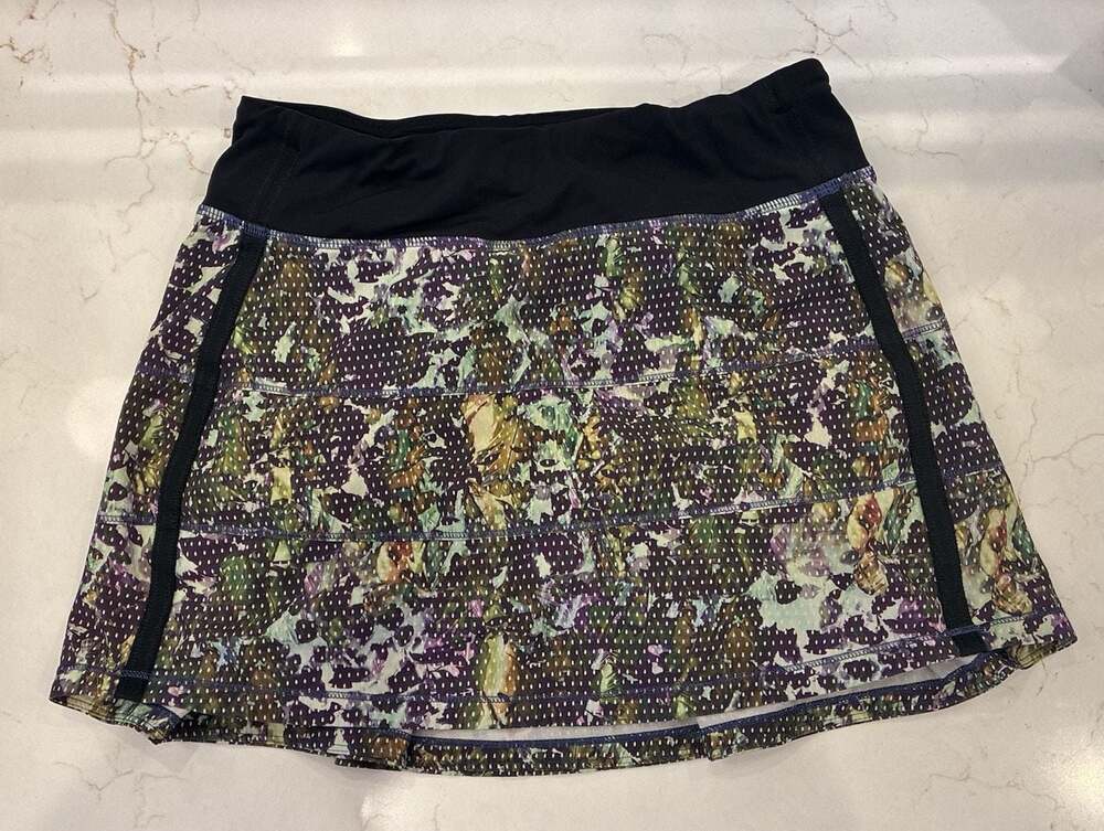 Lululemon Pace Rival Skirt Floral Sport White Multi Size 4
